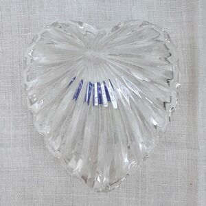 Crystal Clear Industries Heart Trinket Dish Hand Cut 24 Lead Crystal‎ Yugoslavia